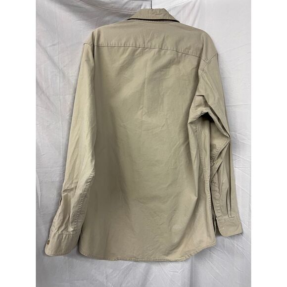 Woolrich Rugged Outdoor Cotton Button-Down Shirt Khaki Beige Casual Adventure - Picture 4 of 4